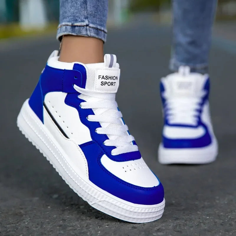 Women’s high-top sneakers, lightweight and durable. Sporty style.