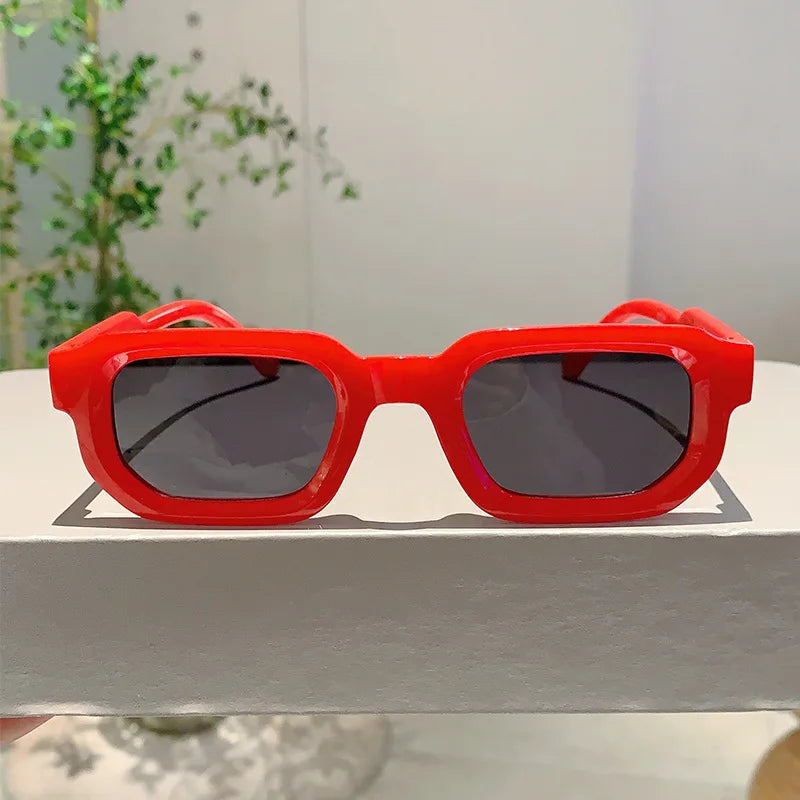 New Men Vintage Rectangle Frame Sunglasses Fashion Retro Sun Glasses Luxury Brand Design Glasses UV400 Eyewear Women Goggles