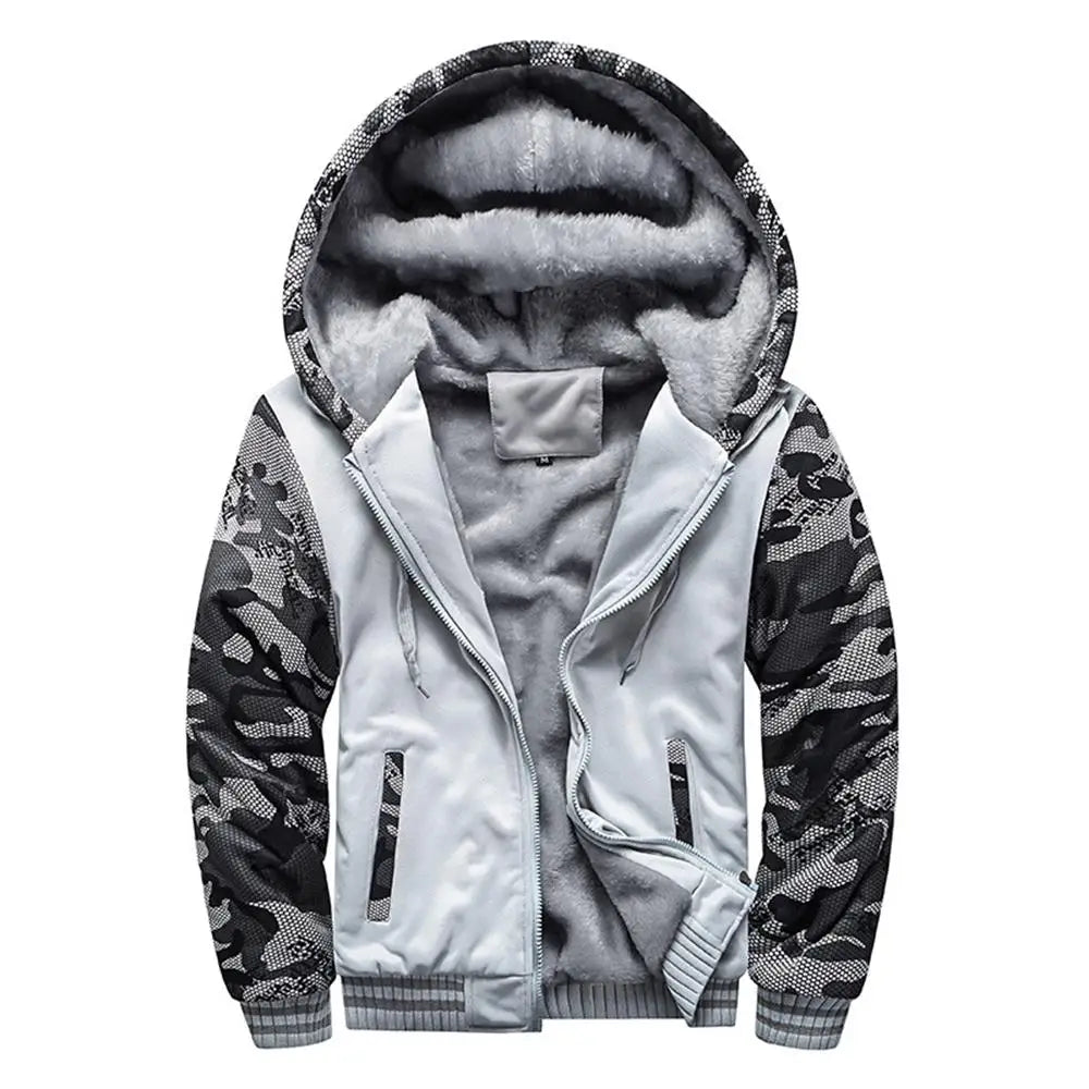 Men's Jacket Camouflage Thicken Winter Jackets for Men Fleece Long Sleeve Coat Man Casual Hoodies Streetwear Men's Coats