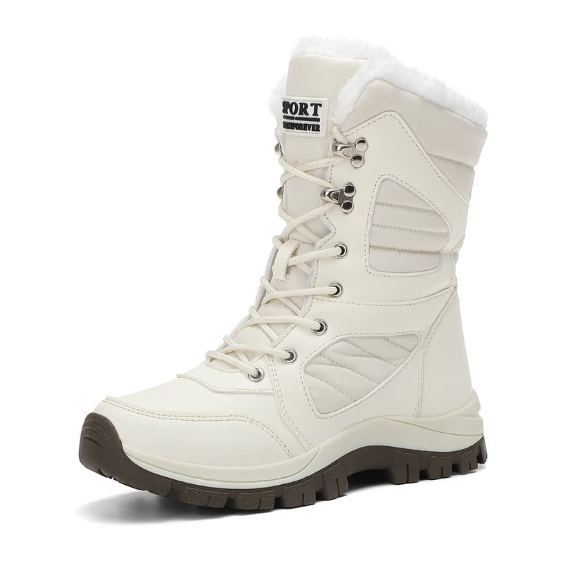 Women’s Winter Waterproof High-Top Snow Boots – Warm, Thick Lining