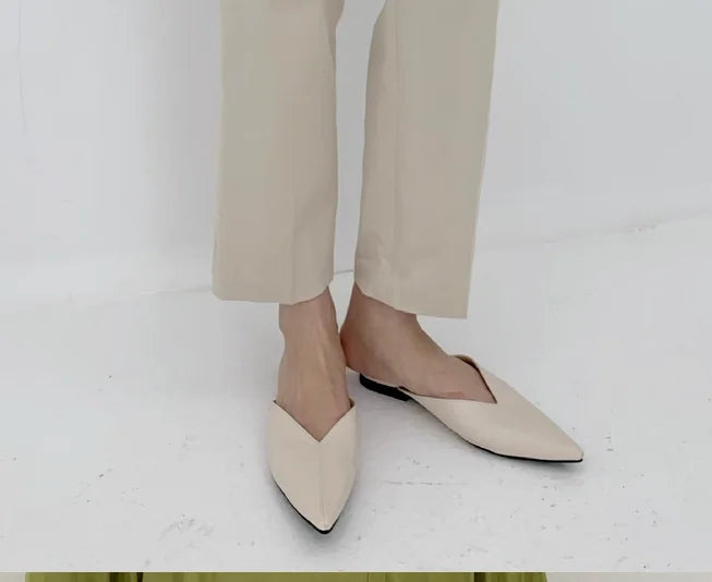 Retro Korean-Style Flat Shoes 2023 – Long Toe Seam, Closed Design