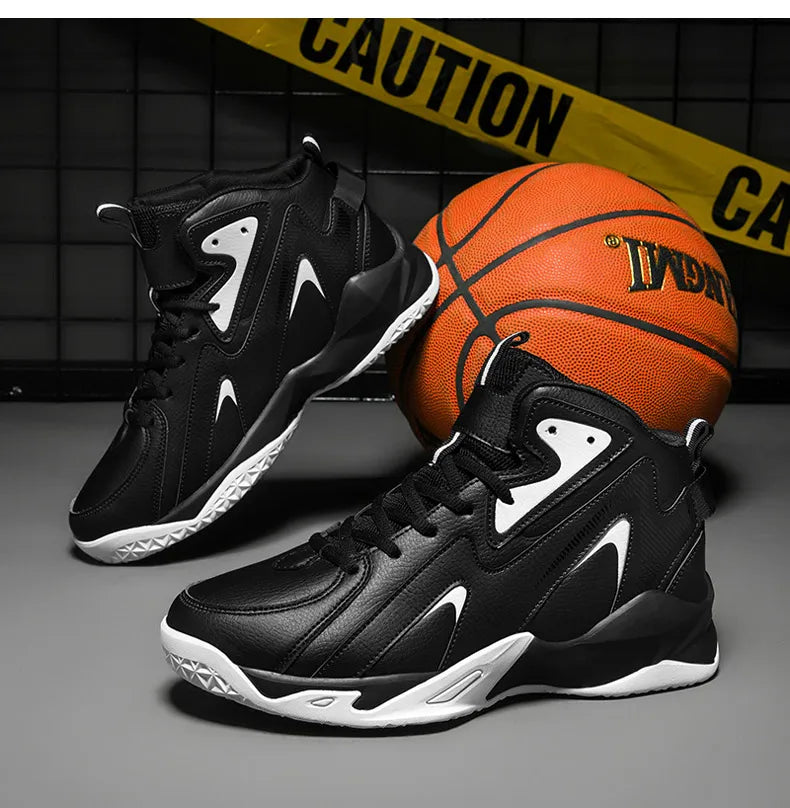 BXBR 2023  Men High-Top  Leather Basketball Shoes Training Sneakers Sport Shoes Big Size 48 49 50 51 Anti-Slip  basketball shoes