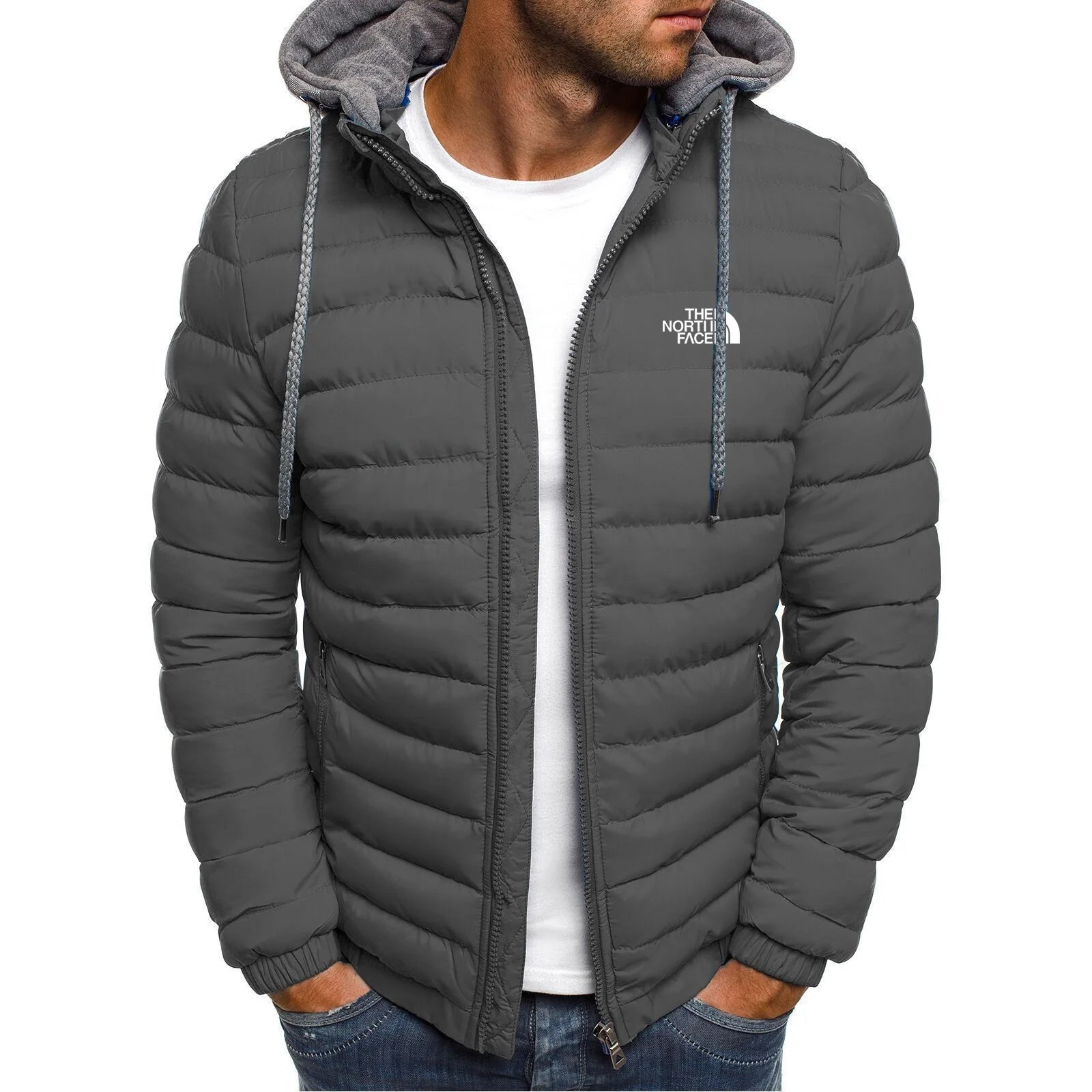 Autumn And Winter Men's Oversized Coat Thick Coat Outdoor Winter Men's Warm Zipper Street Style Coat Plus Size Jacket