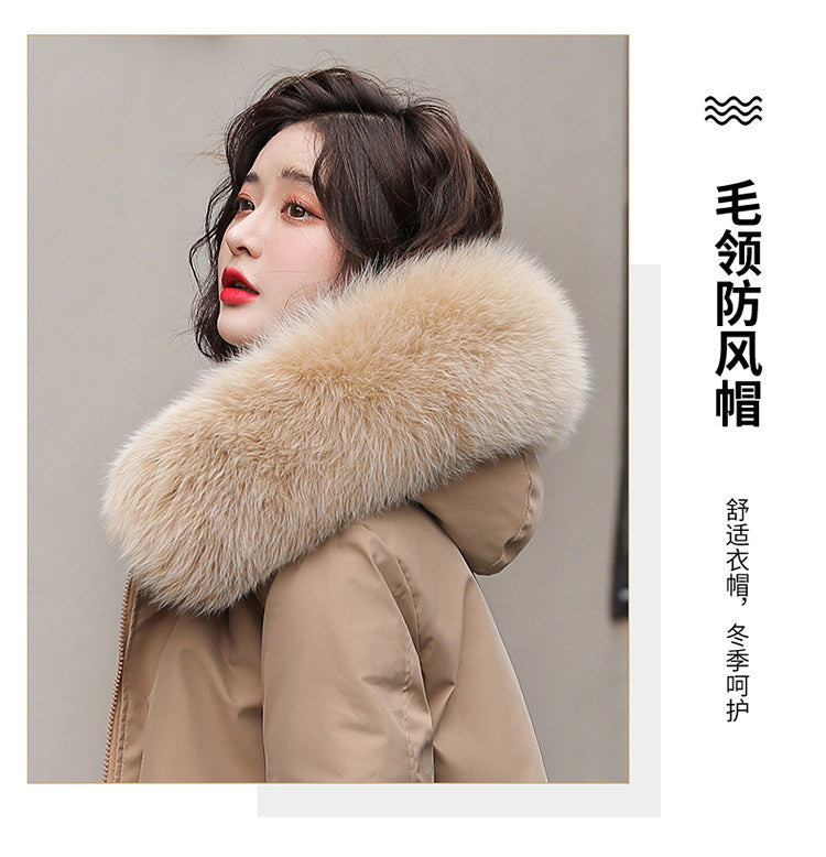 Women Parka Fashion Long Coat Wool Liner Hooded Parkas 2023 New Winter Jacket Slim with Fur Collar Warm Snow Wear Padded Clothes