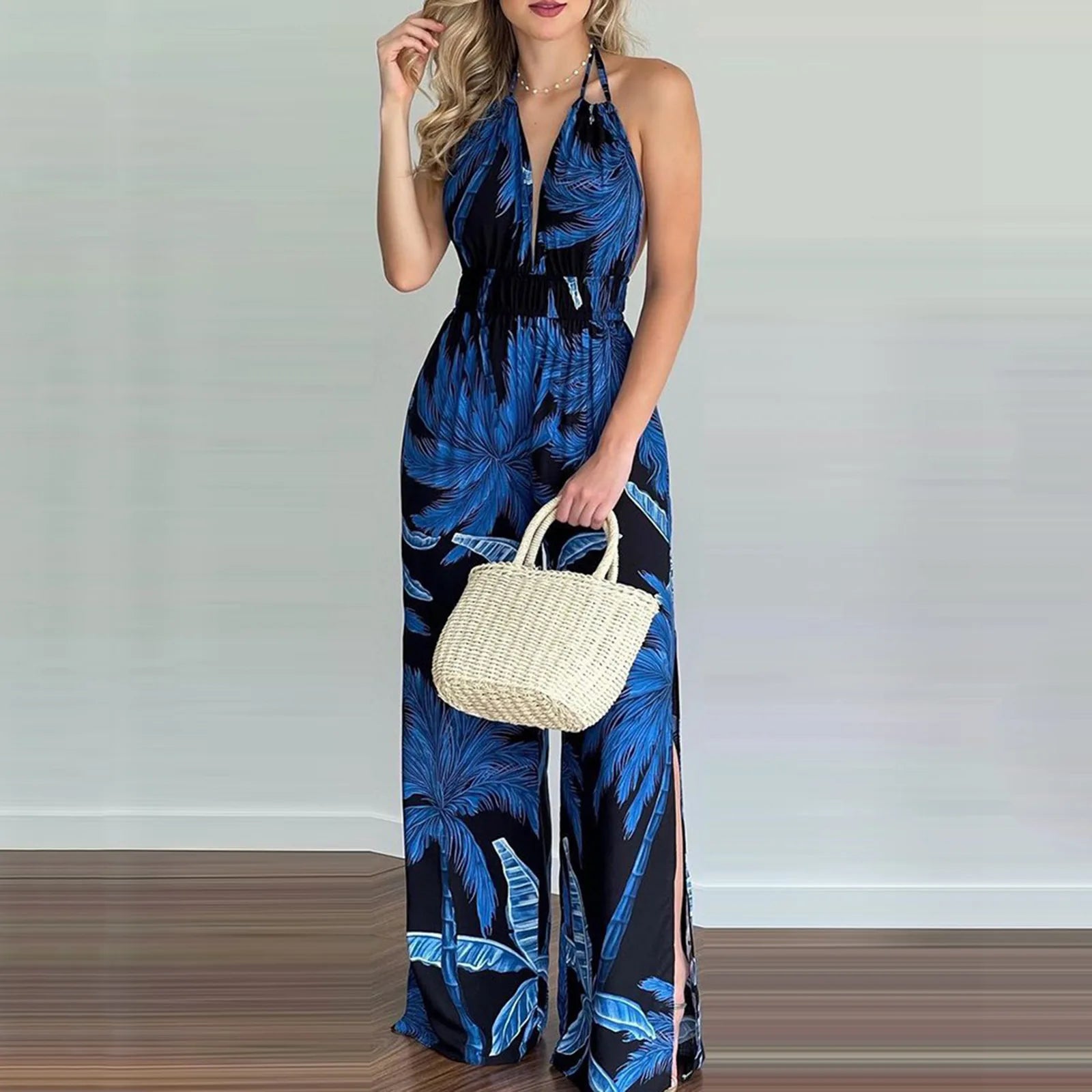 women's jumpsuit with v-neck