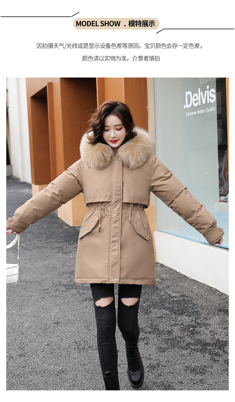 Women Parka Fashion Long Coat Wool Liner Hooded Parkas 2023 New Winter Jacket Slim with Fur Collar Warm Snow Wear Padded Clothes