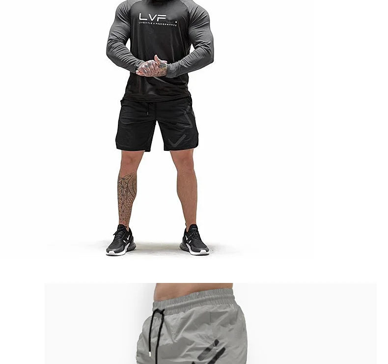 Men's Summer Fitness Sports Training Running Shorts Gym Muscle Man Casual Breathable Quick Dry Workout Bodybuilding Short Pants