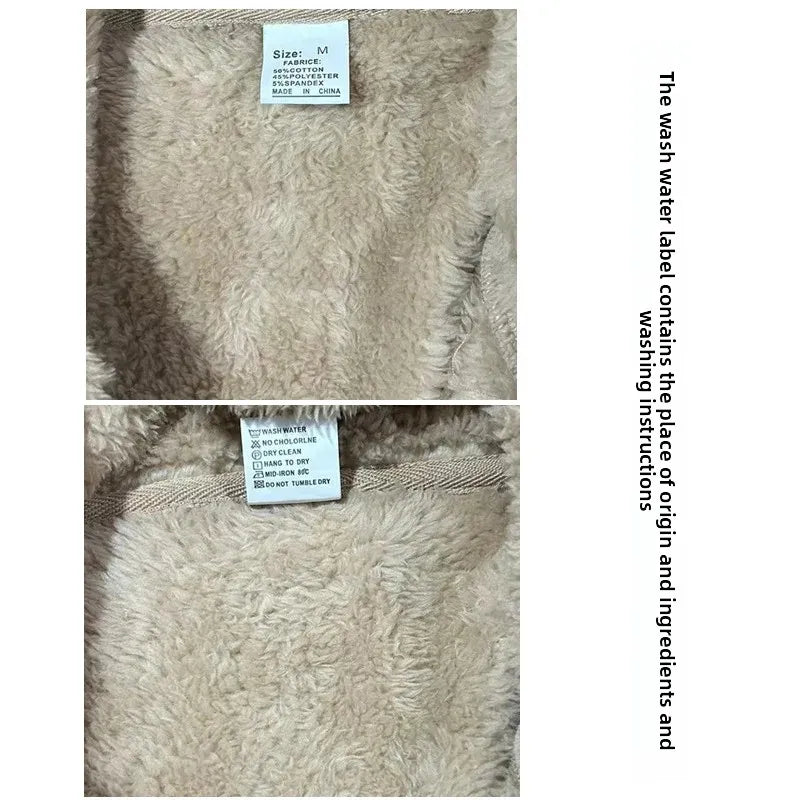 Men’s Fleece Jacket – Hooded, warm, loose fit, casual winter style.