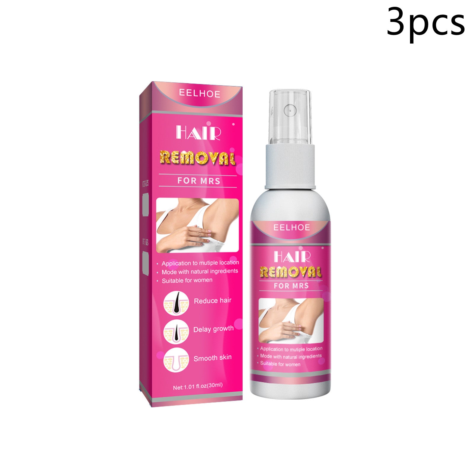 Spray depilatorio para hombres y mujeres con piernas peludas