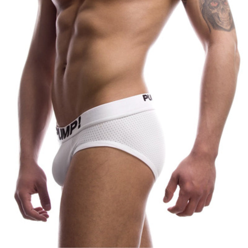 Calzoncillos de malla de algodón para hombre en blanco y negro