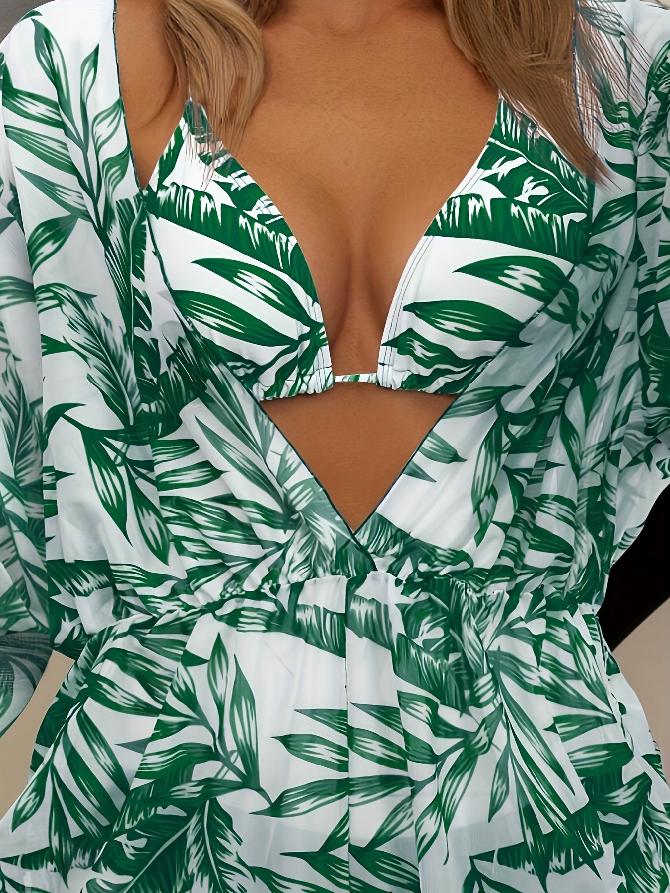 Women's Leaf Print Bikini Set