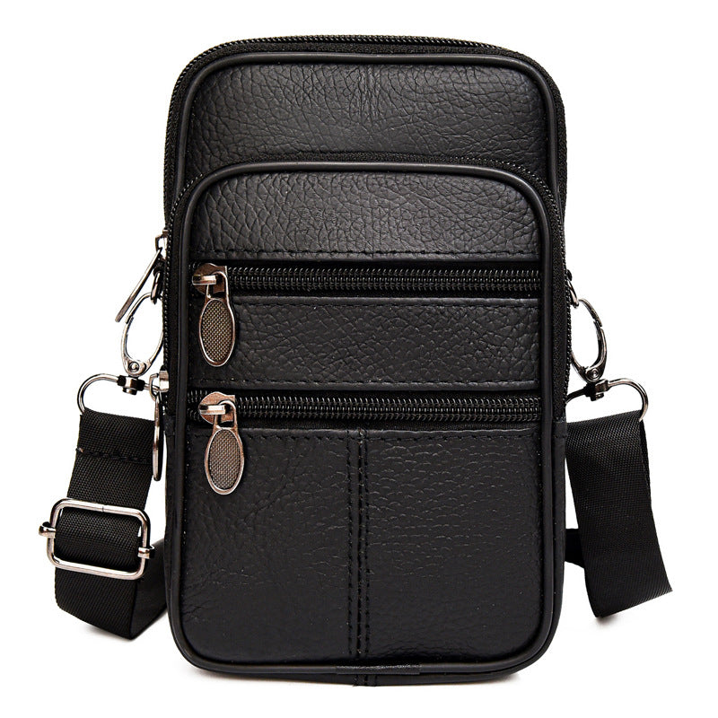 Real Cowhide Mobile Phone Multi-functional Casual Cross-body Bag Small