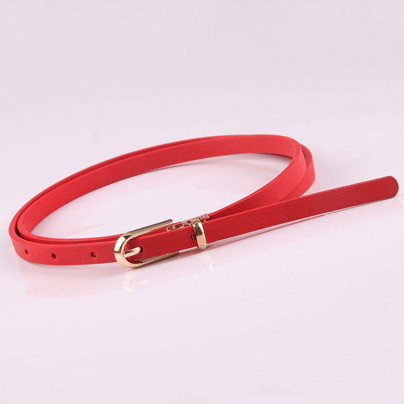 Sweater Thin Belt Ladies All-match Pin Buckle PU Small Belt