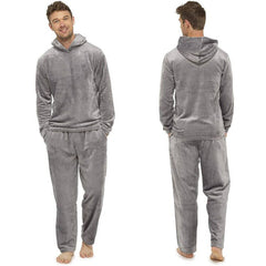 Pijama de hombre de franela gris sencillo para el hogar