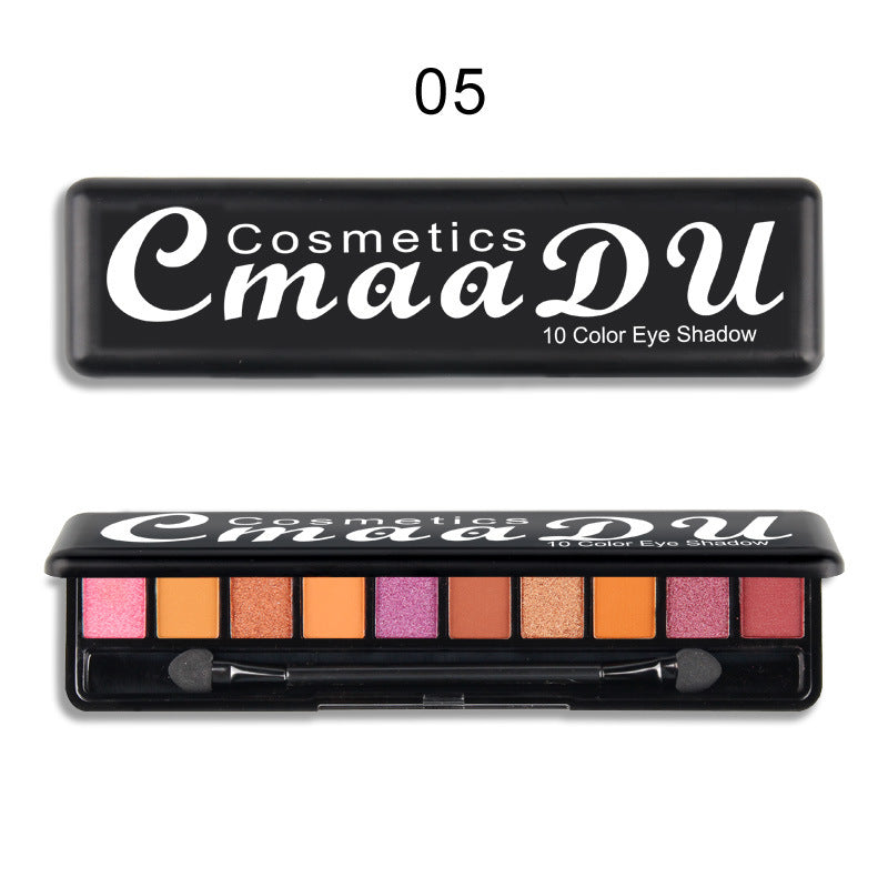 Paleta de sombras peroladas matte criativa de 10 cores