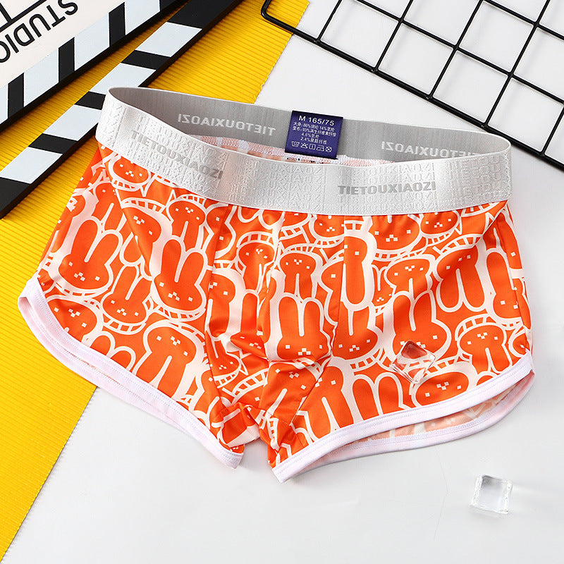 Cueca boxer masculina personalizada com estampa nude e seda gelada