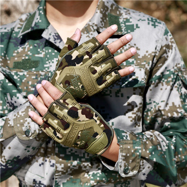 Guantes de medio dedo para entrenamiento de combate al aire libre antideslizantes SEAL Free Soldier