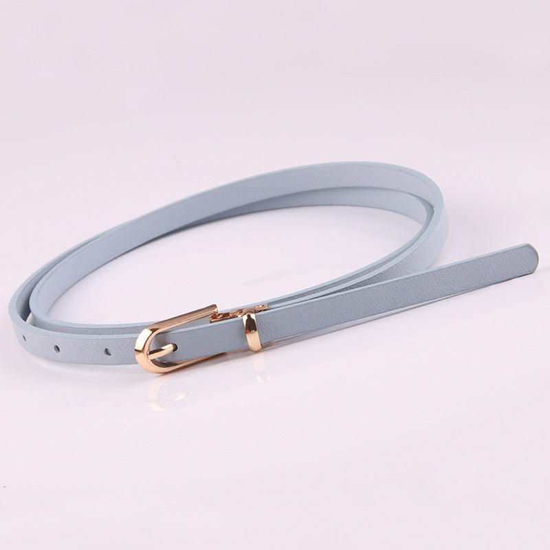 Sweater Thin Belt Ladies All-match Pin Buckle PU Small Belt