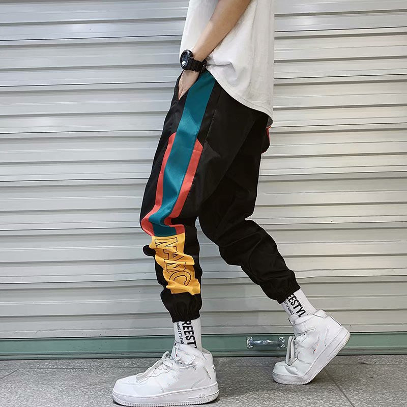 Pantalones deportivos de verano 2021 para hombre, versión coreana de la tendencia, pantalones deportivos Harlan casuales sueltos, pantalones de pies de viga para hombre, marea para hombre