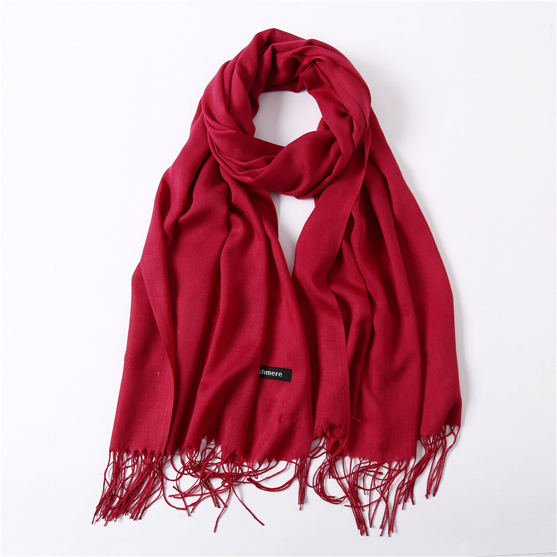 Solid Color Cashmere Scarf