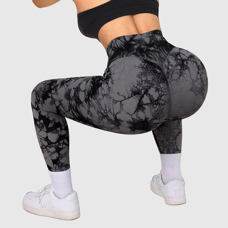 Leggings Tie Dye sem costura para mulheres, calças de ioga, push up, esportivas, fitness, corrida, academia