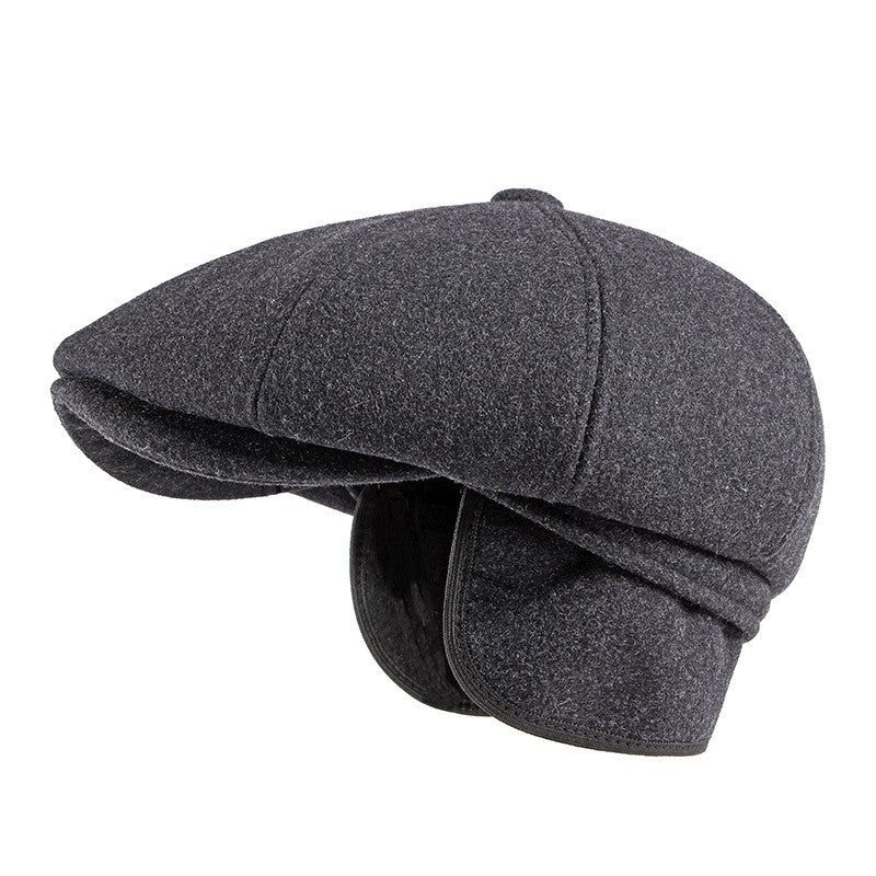 Boné masculino com proteção de orelha quente Beret