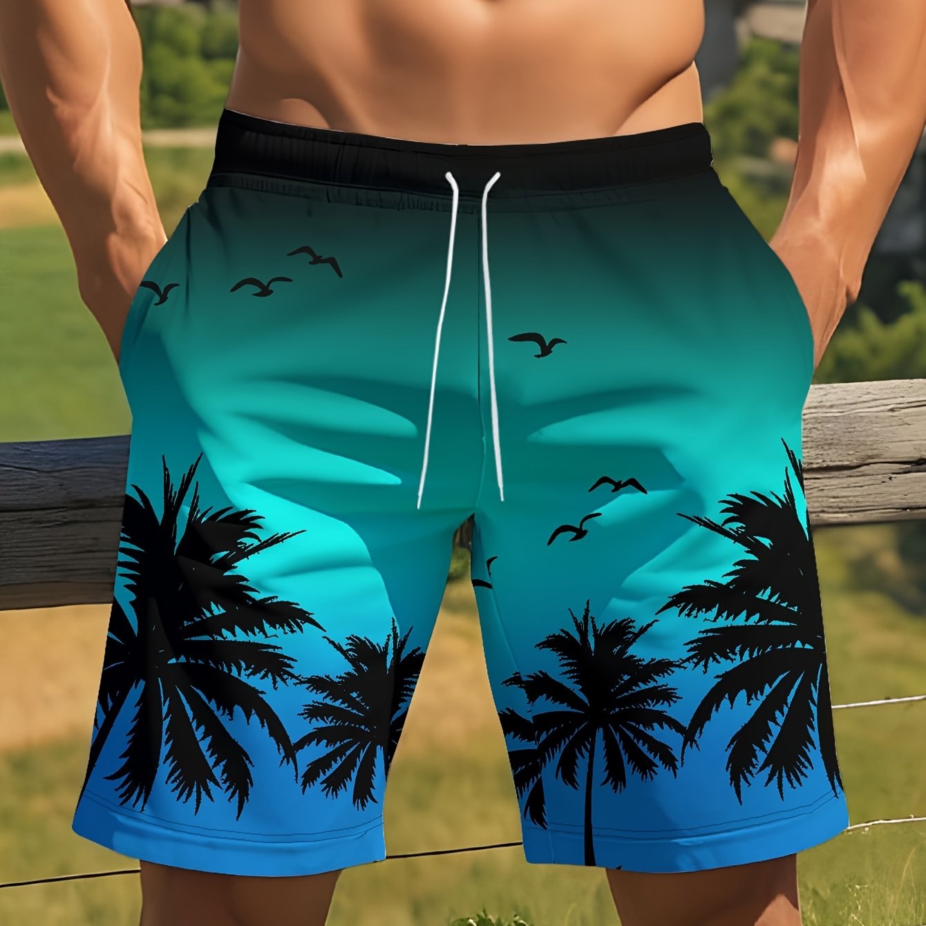 Vacation mode: ON – tropical palm shorts that bring the island vibe wherever you go.