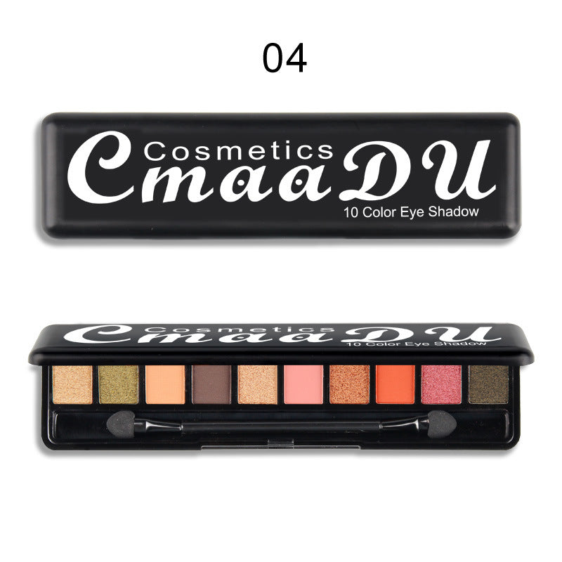 Paleta de sombras peroladas matte criativa de 10 cores