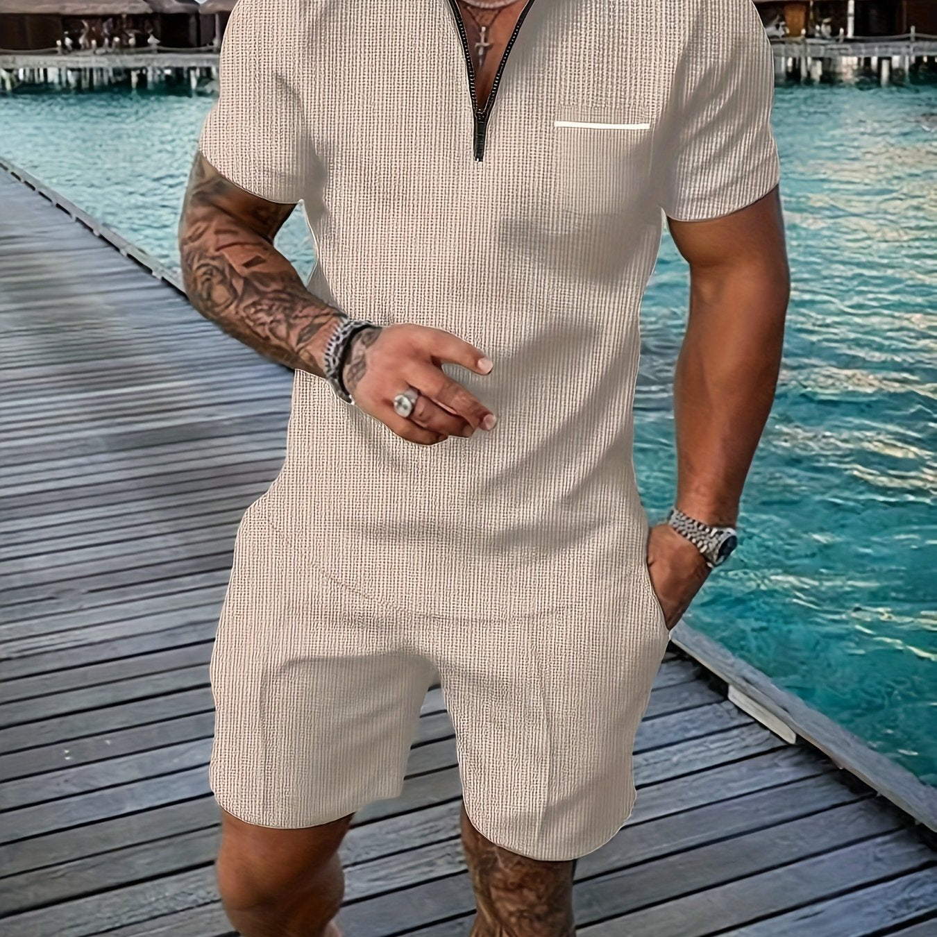 Clean, cool, and casual – the perfect summer set for effortless style day and night.