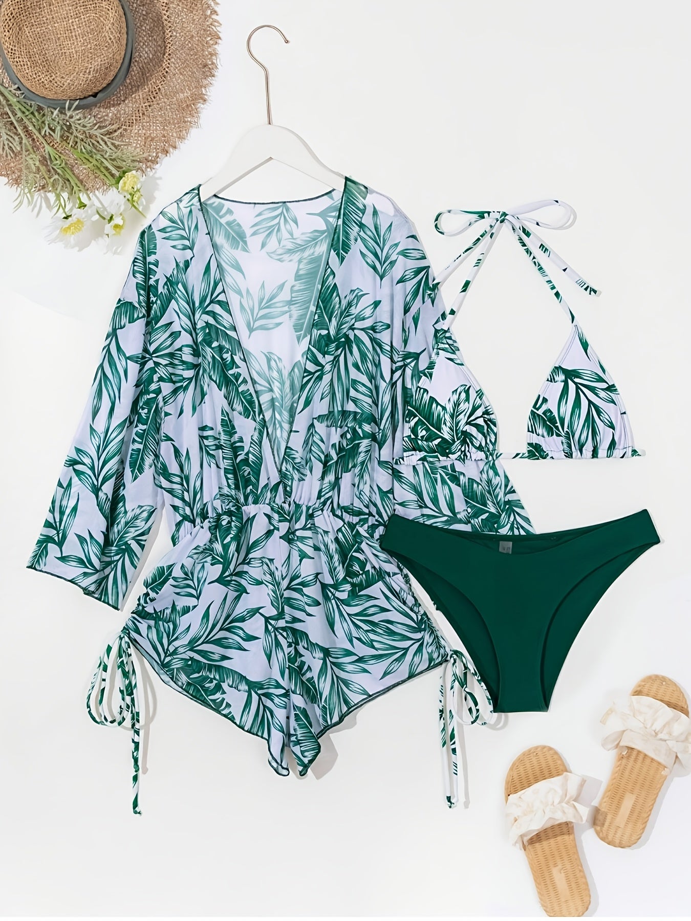 Women's Leaf Print Bikini Set