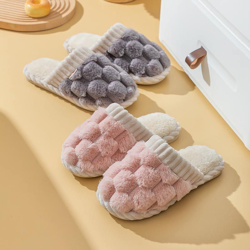 Pantufas de Algodão Femininas Inverno Casa