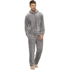 Pijama de hombre de franela gris sencillo para el hogar