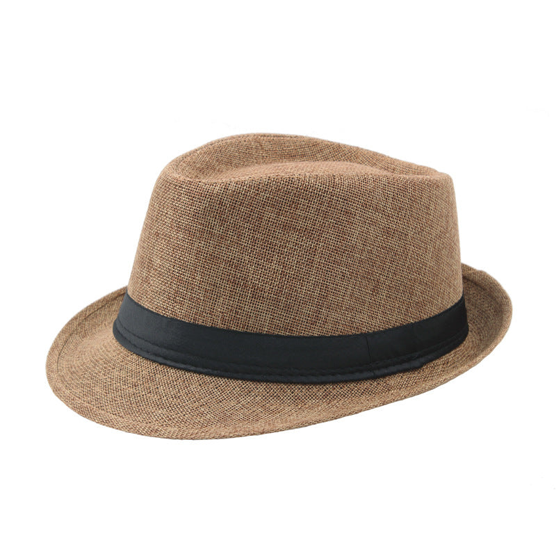 Sombrero de copa de lino con personalidad de moda para hombre