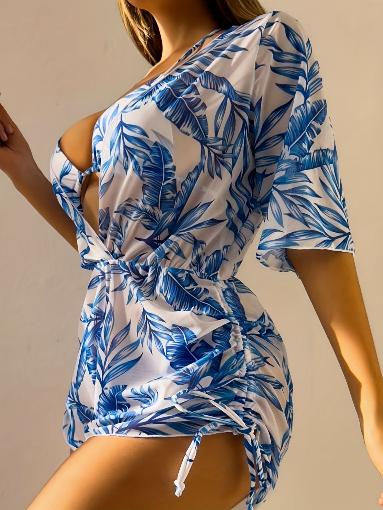 Women's Leaf Print Bikini Set