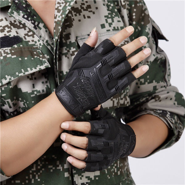 Guantes de medio dedo para entrenamiento de combate al aire libre antideslizantes SEAL Free Soldier