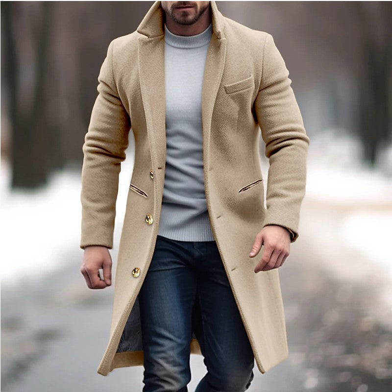 Men’s Lapel Trench Coat – Winter