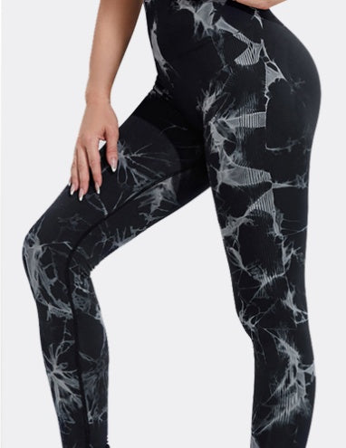 Leggings Tie Dye sem costura para mulheres, calças de ioga, push up, esportivas, fitness, corrida, academia