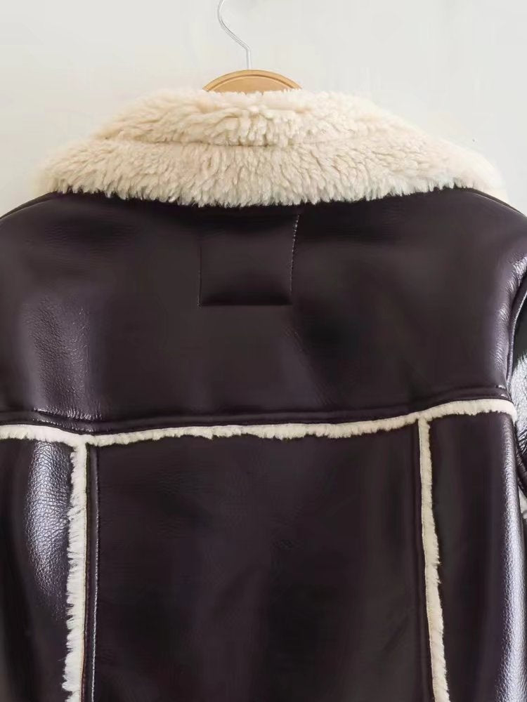 Chaqueta de mujer con solapa corta y manga larga, ajustada, con personalidad y moda