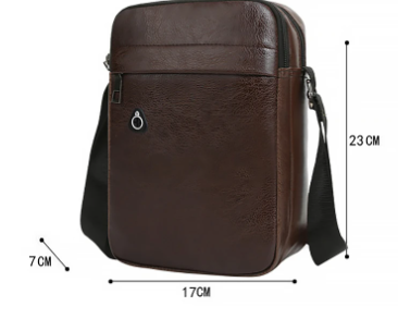 Men's Casual PU Leather One Shoulder Oblique Bag Body