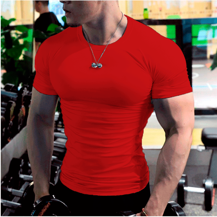 Camiseta de treino masculina, corrida, fitness, top