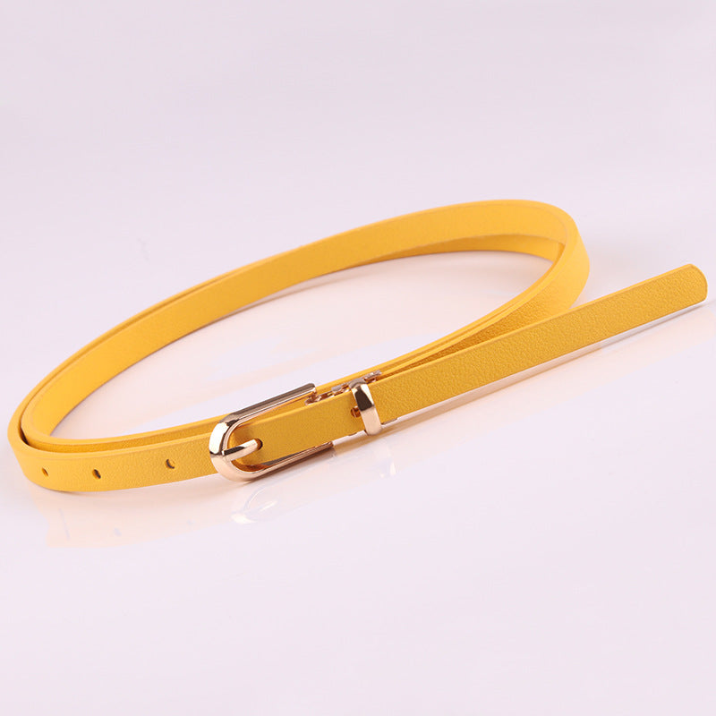 Sweater Thin Belt Ladies All-match Pin Buckle PU Small Belt