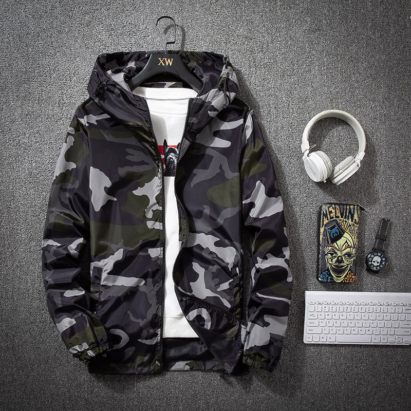 Jaqueta camuflada masculina primavera e outono nova jaqueta masculina