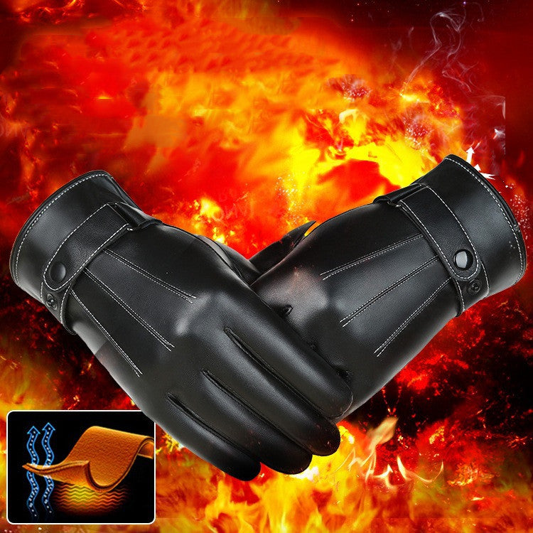 Nuevos guantes de cuero para pantalla táctil para hombre