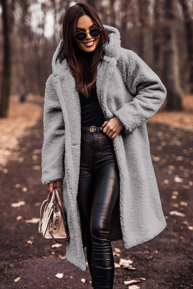 Elegant Plush Teddy Coat – Autumn & Winter